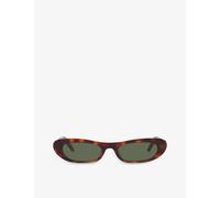 Saint Laurent Womens Saint Laurent Sl557 Rectangular-Frame Acetate Sunglasses Brown