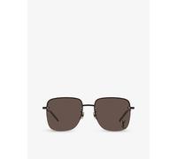 Saint Laurent Womens Saint Laurent Ys000297 SL 312 M Rectangular-Frame Metal Sunglasses Black
