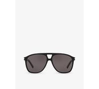 Saint Laurent Womens Saint Laurent Ys000473 SL 596 Dune Rectangle-Frame Acetate Sunglasses Black