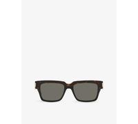 Saint Laurent Womens Saint Laurent Ys000617 SL 732 Vadim Rectangle-Frame Acetate Sunglasses Brown