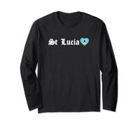 Saint Lucia Blackletter Caribbean Carnival Jouvert Fete Long Sleeve T-Shirt