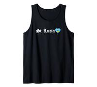 Saint Lucia Blackletter Caribbean Carnival Jouvert Fete Tank Top