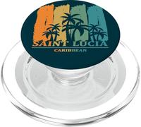 Saint Lucia Caribbean Palm Trees Beach Holiday Souvenir PopSockets PopGrip for MagSafe
