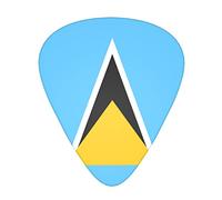 Saint Lucia Flag 12-Pack Guitar Picks, Includes Thin, Medium & Heavy Gauges 3 Sizes for Guitar Electric Acoustic Picks