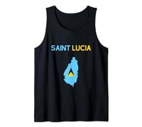 SAINT LUCIA FLAG AND MAP Tank Top