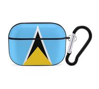 Saint Lucia Flag Case Cover Compatible with AirPods Pro 2nd 1st Generation Hard Skin Protection