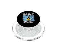 Saint Lucia Flag Distressed - Men Women - Saint Lucian Flag PopSockets PopGrip for MagSafe