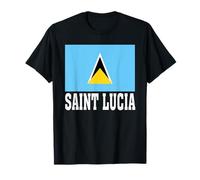 Saint Lucia Flag Patriotic National Roots Souvenir T-Shirt