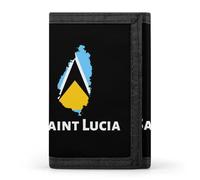 Saint Lucia Flag Stylish Slim Trifold Wallet for Men | Funny Front Pocket Wallets Credit Card Holder for Work Sports Outdoors