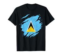 Saint Lucia Flag Vintage Caribbean Saint Lucia Souvenir T-Shirt
