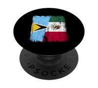 Saint Lucia Mexico Half Flag Saint Lucian Mexican Heritage PopSockets Adhesive PopGrip