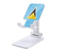 Saint Lucia Paisley Flag Plastic Phone Stand Foldable Cellphone Holder for Desk Adjustable Accessories