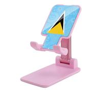Saint Lucia Paisley Flag Plastic Phone Stand Foldable Cellphone Holder for Desk Adjustable Accessories