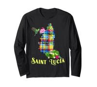 Saint Lucia Treasure Of The Caribbean Madras Heritage Long Sleeve T-Shirt