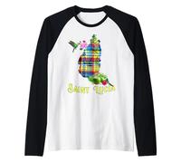 Saint Lucia Treasure Of The Caribbean Madras Heritage Raglan Baseball Tee