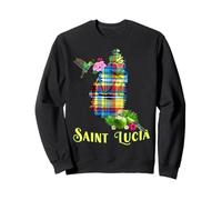 Saint Lucia Treasure Of The Caribbean Madras Heritage Sweatshirt