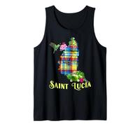Saint Lucia Treasure Of The Caribbean Madras Heritage Tank Top