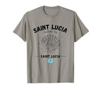 Saint Lucia West Indies Shell Flag Island Clam Caribbean Sea T-Shirt