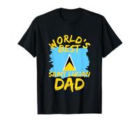 Saint Lucian Dad World's Best Father From St Lucia Flag T-Shirt