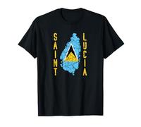 Saint Lucian Distressed Patriotic Men Women Kids St Lucia T-Shirt