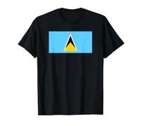 Saint Lucian Flag of Saint Lucia Value Graphic T-Shirt, Men, Black, S