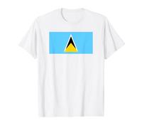 Saint Lucian Flag of Saint Lucia Value Graphic T-Shirt, Men, White, S