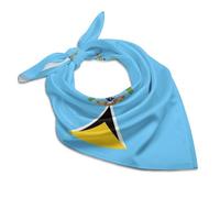 Saint Lucia's Flag Womens Square Kerchief Satin Head Scarves Silk Hair Bandanas Scarf 25"x25"
