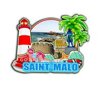 Saint-Malo Brittany France Magnet Fridge Magnet Wooden 3D Landmarks Travel Collectible Souvenirs Decoration Handmade -3873