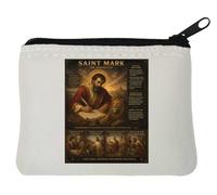 Saint Mark The Evangelist Overview Neoprene Coin Purse Pouch 10x11cm White