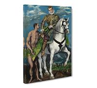 Saint Martin And The Beggar By El Greco Canvas Print | Gallery Wrapped 30mm Frame Wall Art | 30x20 inches | Ready to Hang | Classic Religious Picture | Living Room Bedroom Lounge Office