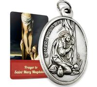 Saint Mary Magdalene Medal Set Italian Metal with USA Made Holy Card