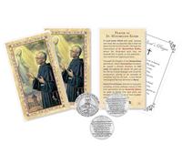 Saint Maximilian Kolbe Prayer Card - Italian St Kolbe Medal Tokens, The Lord's Prayer - Laminated St Maximilian Kolbe Card - St Maximilian Kolbe Prayer Card, Patron Saint of Addiction Set - 7 Items