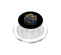Saint Michael Archangel Blue Abstract Sword Sacred Icon Art PopSockets PopGrip for MagSafe