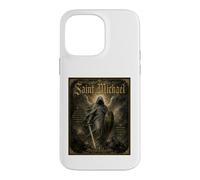 Saint Michael Archangel Defend Us Prayer Icon Art Faith Case for iPhone 14 Pro Max