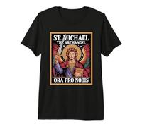Saint Michael Archangel Ora Pro Nobis Catholic Devotional Premium T-Shirt