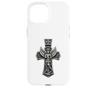 Saint Michael Crushing Serpent Cross Christian Case for iPhone 15