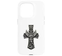 Saint Michael Crushing Serpent Cross Christian Case for iPhone 15 Pro