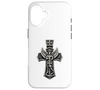Saint Michael Crushing Serpent Cross Christian Case for iPhone 16