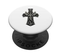 Saint Michael Crushing Serpent Cross Christian PopSockets Adhesive PopGrip