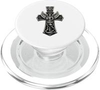 Saint Michael Crushing Serpent Cross Christian PopSockets PopGrip for MagSafe