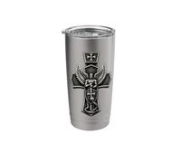 Saint Michael Crushing Serpent Cross Christian Stainless Steel Insulated Tumbler