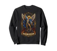 Saint Michael Defend Us In Battle Catholic Pixilated Faith Sweatshirt