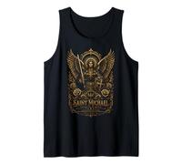 Saint Michael Defend Us in Battle Gothic Angel Icon Art Tank Top