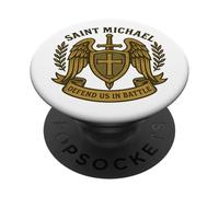 Saint Michael Defend Us In Battle Prayer - Serviam PopSockets Adhesive PopGrip