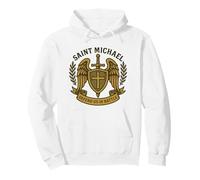 Saint Michael Defend Us In Battle Prayer - Serviam Pullover Hoodie
