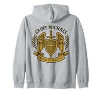 Saint Michael Defend Us In Battle Prayer - Serviam Zip Hoodie