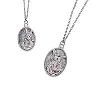 Saint Michael Necklace Patron St Protection Accessory Christian Chain Gift Silver Luck Lucky Travel Archangel Keepsake Jewellery Angel Religion Faith Prayer Soldiers Policemen Doctor
