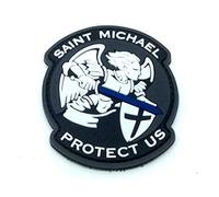 Saint Michael Protect Us Crusader Black PVC Airsoft Patch