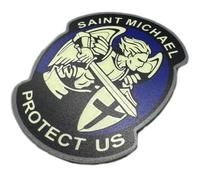 Saint Michael Protect Us PVC Patch - Modern Tactical Military - Glow in The Dark Hook Backing Morale Emblem - 3.15 x 2.7 in