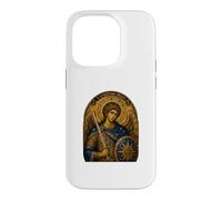 Saint Michael the Archangel Blue Byzantine Icon Art Design Case for iPhone 14 Pro